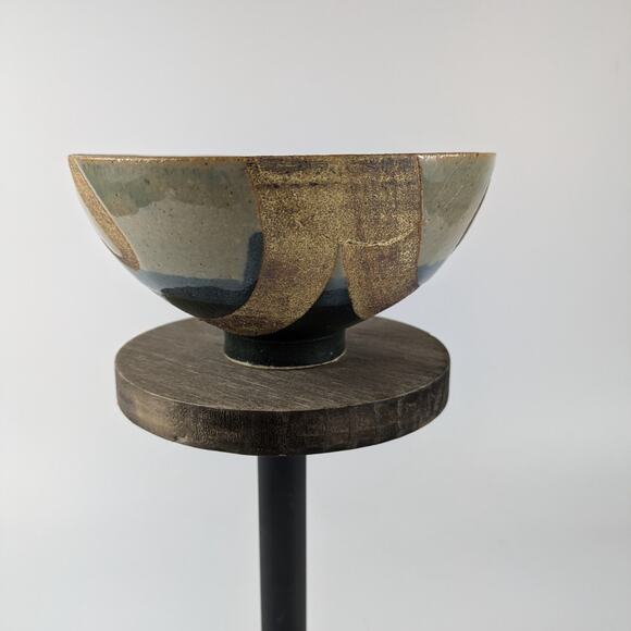 Hand-Turned Bowl Signed Studio Pottery Fine Art Ceramic 1 of 7 REPAIRED Decor - Picture 2 of 16